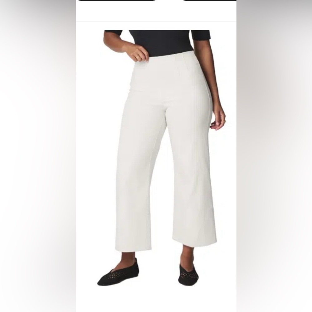 SPANX Stretch Twill Wide Leg Cropped Pants in Parchment
